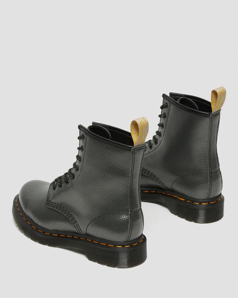 Dr Martens Vegan 1460 Metallic Emboss Snørestøvler Dame Grå | DK 224VRW